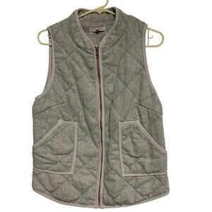 41Hawthorn Women’s Quilted Gray Polyester Wool Zip Up Vest Size Medium
